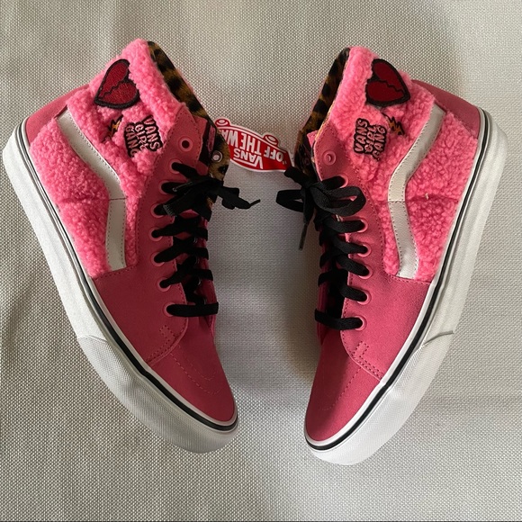 Vans Shoes - Vans SK8-Hi (Pink Suede And Sherpa) Pink Lemonade Women 10